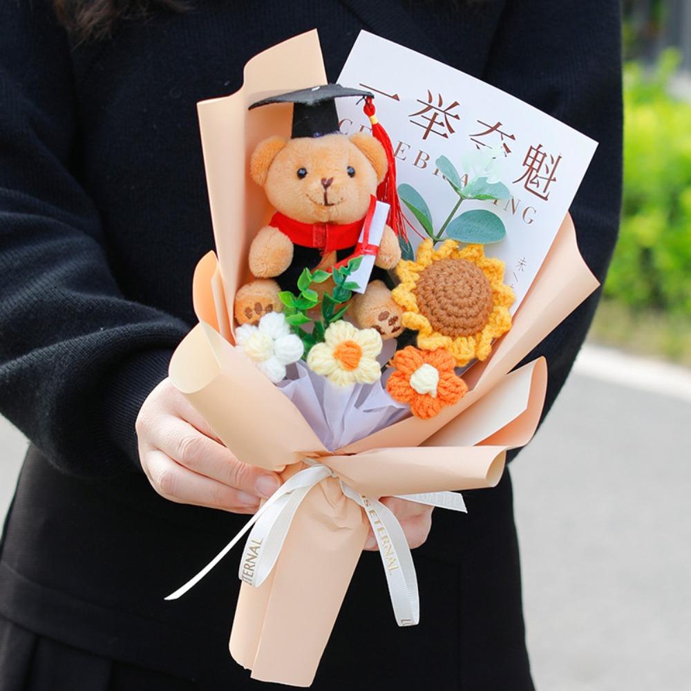 Плюшевый цветок на выпускной, вязаный своими руками цветок, новая игрушка-медведь на выпускной шампанского
Плюшевый цветок на выпускной, вязаный своими руками цветок, новая игрушка-медведь на выпускной шампанского