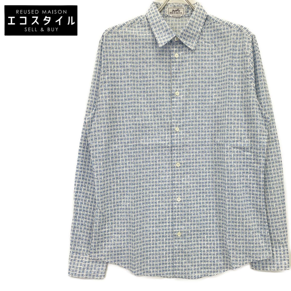 HERMES Blue x White Cotton H Motif Serie Button Long Sleeve Button Shirt tops 40 Blue x whiteUsed
HERMES Blue x White Cotton H Motif Serie Button Long Sleeve Button Shirt tops 40 Blue x whiteUsed
