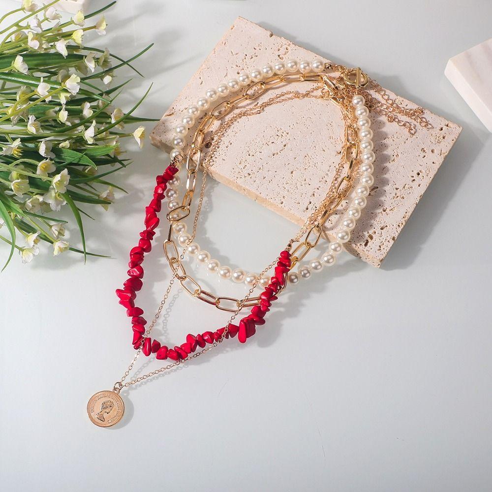 Metal Pendant Pearl Beaded Necklace Elegant Clavicle Chain Luxury Multilayer Necklaces Women
Metal Pendant Pearl Beaded Necklace Elegant Clavicle Chain Luxury Multilayer Necklaces Women