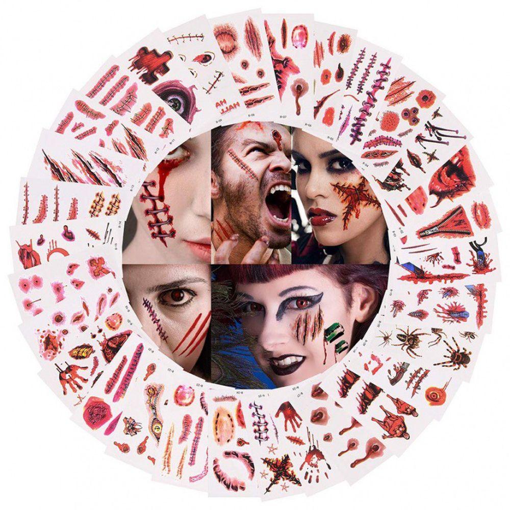 Waterproof Fake Bloody Wound Fake Tattoo Halloween Tattoo Stickers Temporary Tattoos Horror Scar 30Pcs/Set
Waterproof Fake Bloody Wound Fake Tattoo Halloween Tattoo Stickers Temporary Tattoos Horror Scar 30Pcs/Set