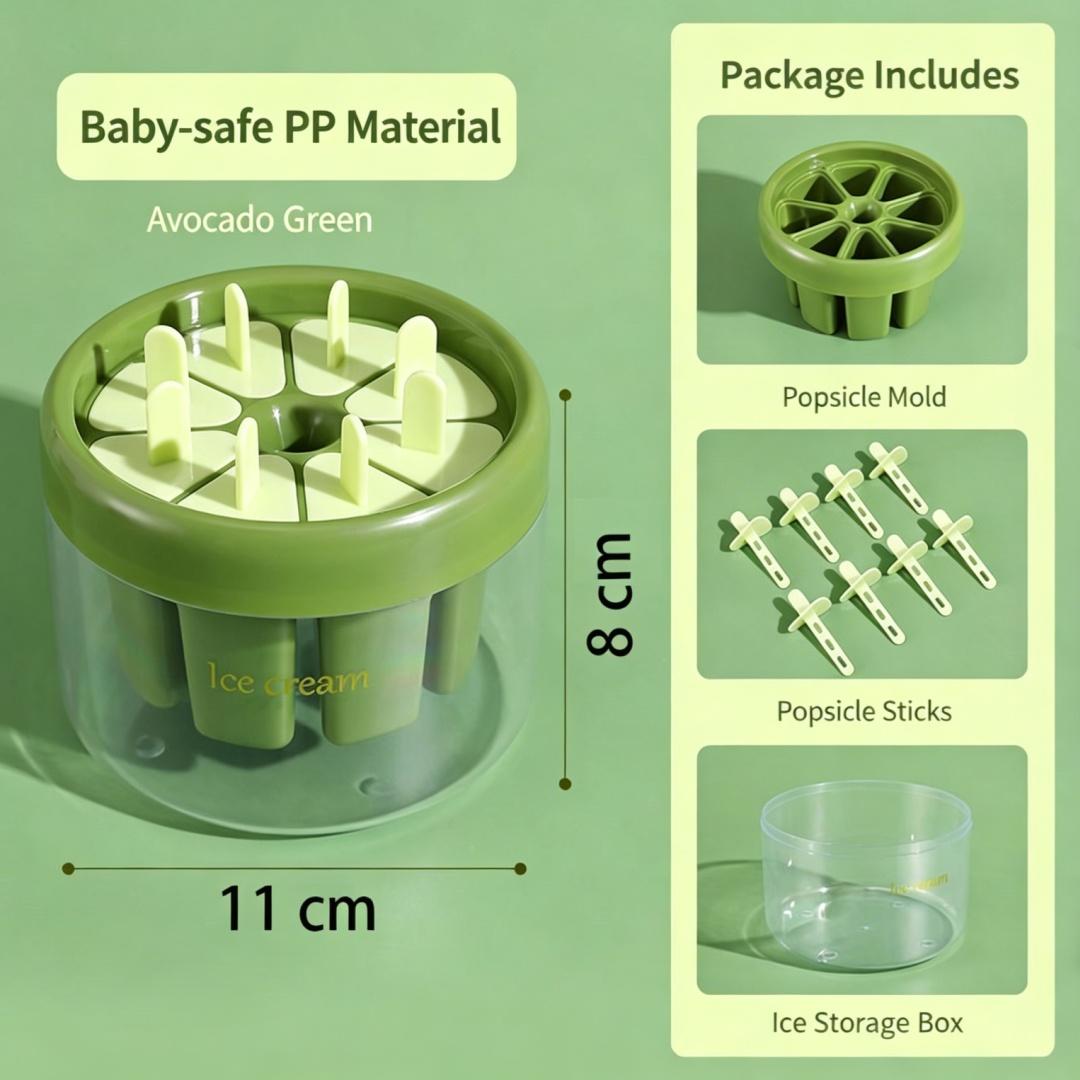 Food-Grade Pp Material 8-Compartment Ice Cream Mold Set for Homemade Popsicles and Ice Bars, with Ice Storage Box and Ice Cream Sticks, Safe and O зелёный
Food-Grade Pp Material 8-Compartment Ice Cream Mold Set for Homemade Popsicles and Ice Bars, with Ice Storage Box and Ice Cream Sticks, Safe and O зелёный