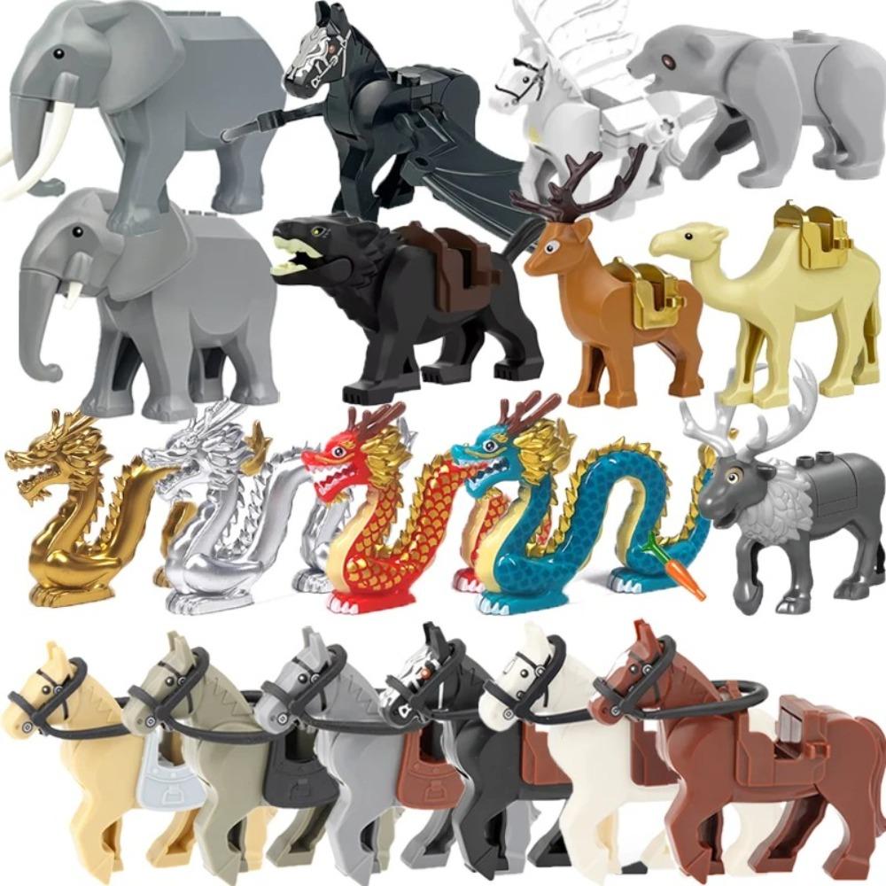 MOC Medieval Building Blocks Figure Accessories Zoo African Elephant Camel Deer Wolf Crocodile Warhorse Mini Brick Toy Gift R058
MOC Medieval Building Blocks Figure Accessories Zoo African Elephant Camel Deer Wolf Crocodile Warhorse Mini Brick Toy Gift R058