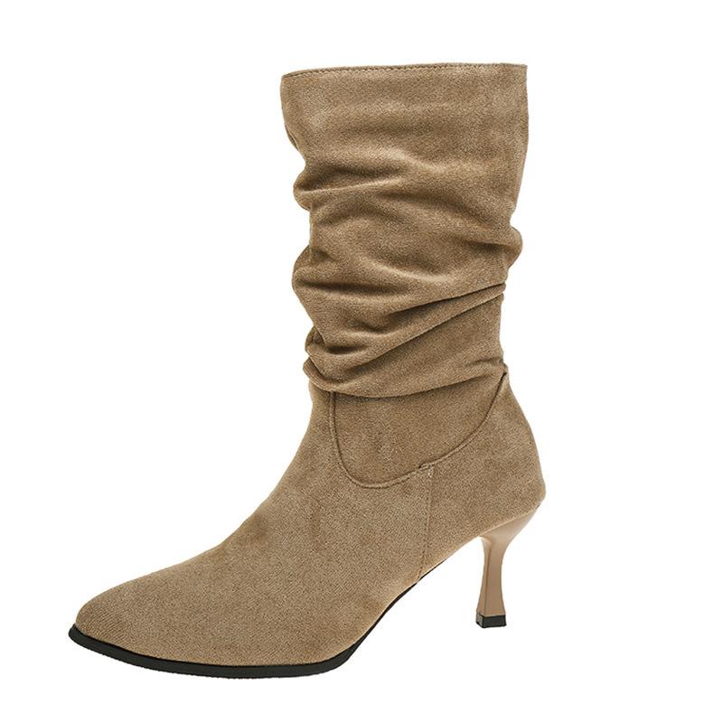 Suede Pile Short Boots Women s Shoes Versatile Autumn and Winter High Heel Sexy Western Cowboy Boots Pointed Wrinkled Medium Boots 40 хакі
Suede Pile Short Boots Women s Shoes Versatile Autumn and Winter High Heel Sexy Western Cowboy Boots Pointed Wrinkled Medium Boots 40 хакі