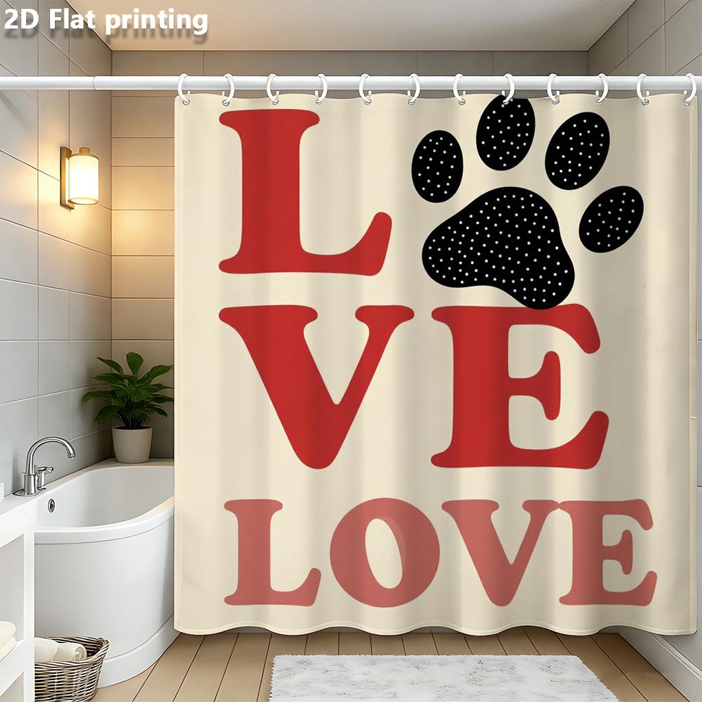 Bold “Love” & Polka-Dot Paw Shower Curtain 1Pc Polyester 2D Flat Print 70.8X70.8 Inch Graphic Pet Design Bathroom Decor W60H190(CM)-1 Pcs
Bold “Love” & Polka-Dot Paw Shower Curtain 1Pc Polyester 2D Flat Print 70.8X70.8 Inch Graphic Pet Design Bathroom Decor W60H190(CM)-1 Pcs