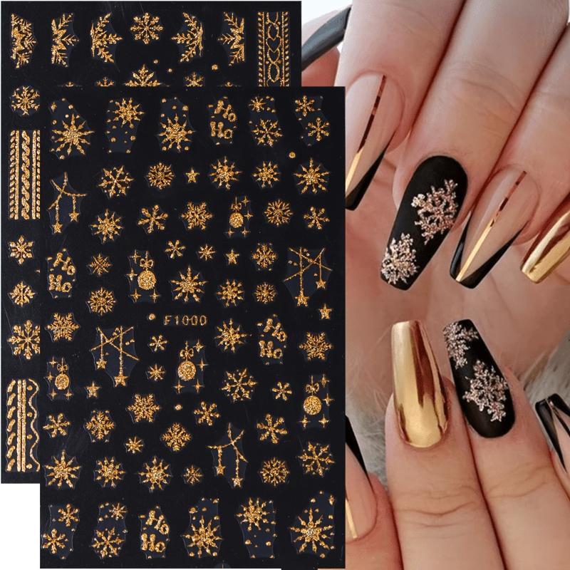 Gold Glitter Snowflakes Nail Stickers Elk Star Heart Sparkly Winter Christmas Adhesive Slider Decal New Year Xmas Manicure F998
Gold Glitter Snowflakes Nail Stickers Elk Star Heart Sparkly Winter Christmas Adhesive Slider Decal New Year Xmas Manicure F998