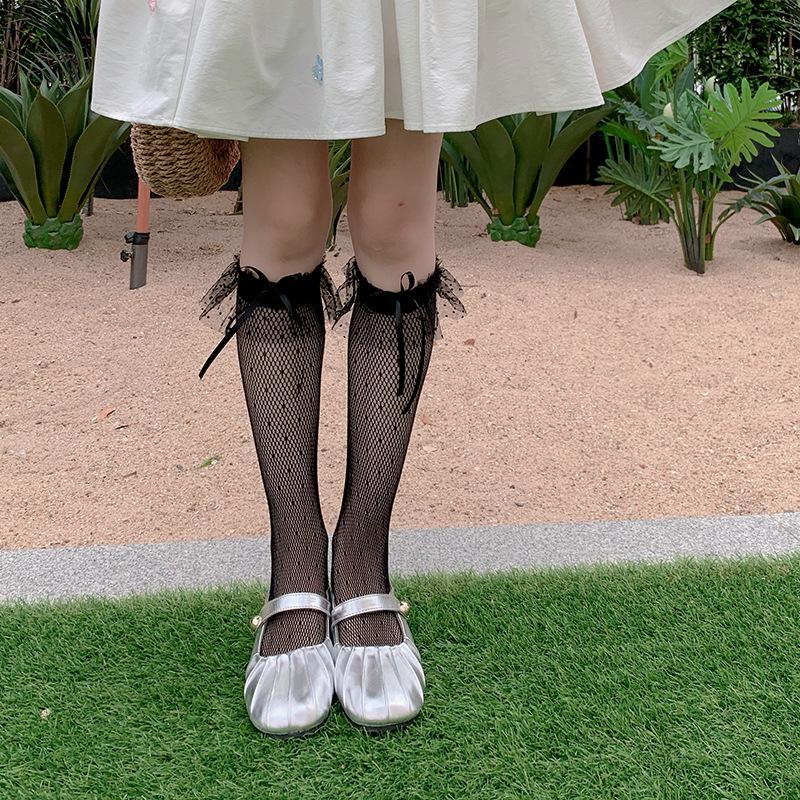 1 Pair Simplicity Fashion Calf Sock for Girl Summer Lightweight Breathable Mesh Bow Ribbon Mid-Calf Sock Pile Loose Stack Sock one size чорний
1 Pair Simplicity Fashion Calf Sock for Girl Summer Lightweight Breathable Mesh Bow Ribbon Mid-Calf Sock Pile Loose Stack Sock one size чорний