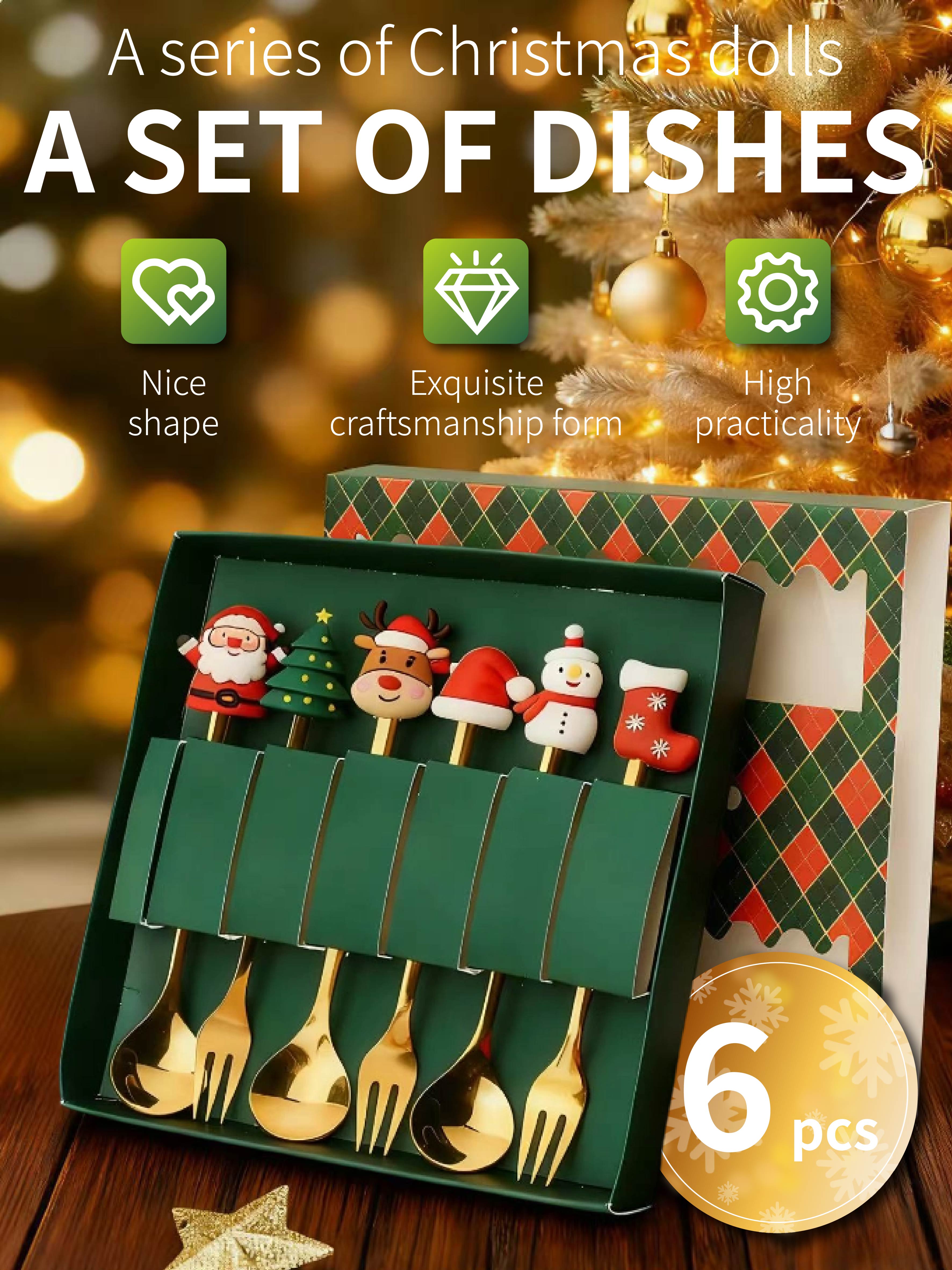 Набор детской посуды из 6 предметов с рождественскими куклами - Набор столовых приборов на тему Санты/Оленя/Снеговика (Изысканное мастерство)
Набор детской посуды из 6 предметов с рождественскими куклами - Набор столовых приборов на тему Санты/Оленя/Снеговика (Изысканное мастерство)