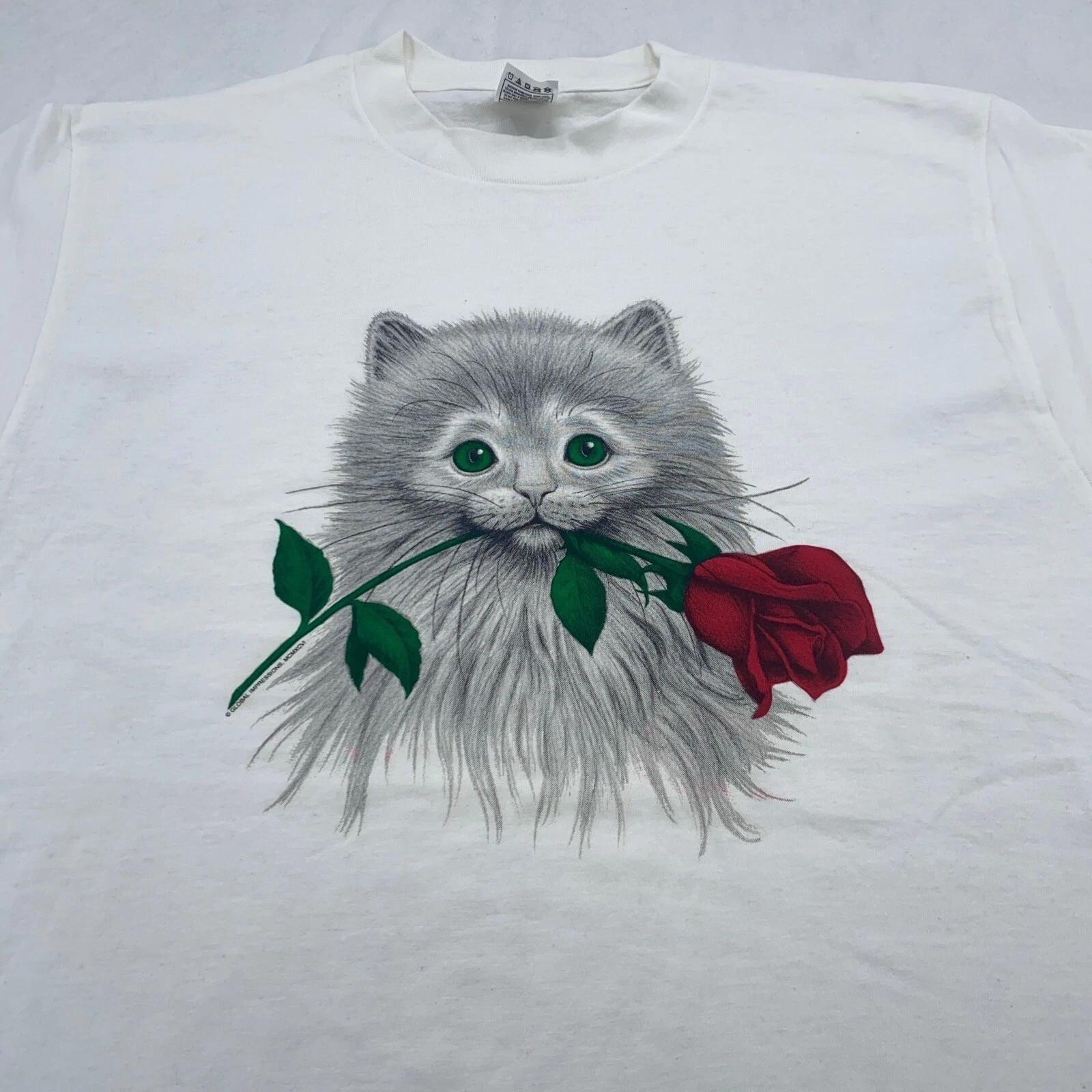 vintage 90s KITTEN HOLDING ROSE T-Shirt LARGE animal nature XL
vintage 90s KITTEN HOLDING ROSE T-Shirt LARGE animal nature XL
