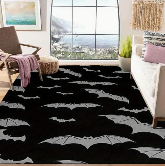 Black Bat Patterned Carpet A Halloween Pumpkin Festive Soft Flannel Floor Mat Living Rooms Bedrooms and Decorative Carpets Rugs 40X60CM
Black Bat Patterned Carpet A Halloween Pumpkin Festive Soft Flannel Floor Mat Living Rooms Bedrooms and Decorative Carpets Rugs 40X60CM
