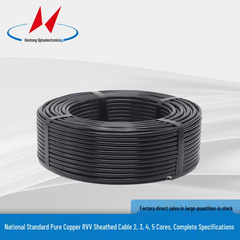 Hentong Optoelectronics Outdoor Power Cord: RVV Sheathed, Pure Copper, 2-5 Core, National Standard Cable 2 Core 0.75mm²
Hentong Optoelectronics Outdoor Power Cord: RVV Sheathed, Pure Copper, 2-5 Core, National Standard Cable 2 Core 0.75mm²