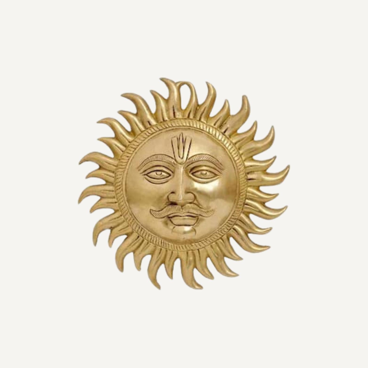 Ashtadhatu Mix Brass Made Wall Hanging Sun Idol, Surya Narayan Idol - 26 Cm
Ashtadhatu Mix Brass Made Wall Hanging Sun Idol, Surya Narayan Idol - 26 Cm