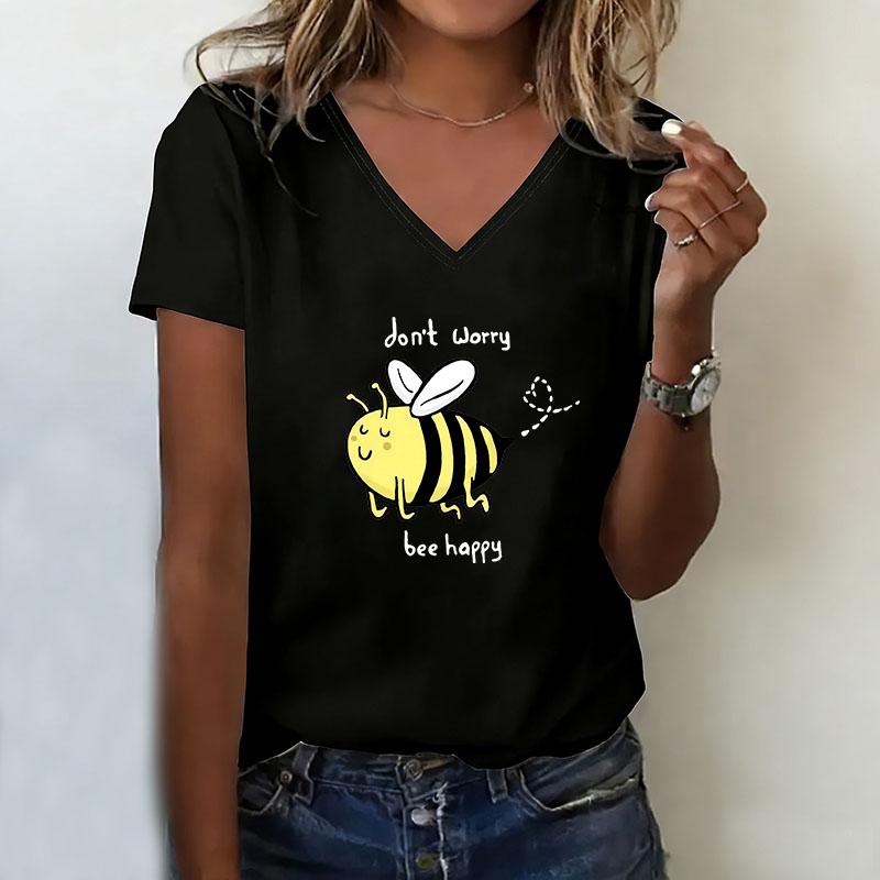 Fashion animal print T-shirt for women, short sleeved V-neck XL
Fashion animal print T-shirt for women, short sleeved V-neck XL