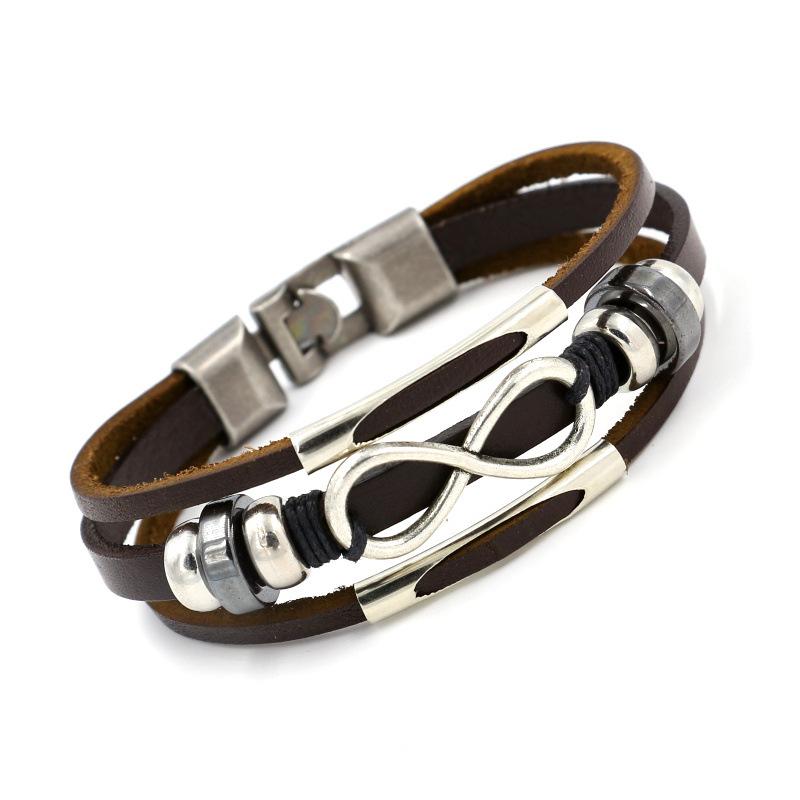 Vintage Infinity Beads Charm Bracelet Men Punk Multi-layer Leather Bracelets Luxury Jewelry Gifts Wholesale
Vintage Infinity Beads Charm Bracelet Men Punk Multi-layer Leather Bracelets Luxury Jewelry Gifts Wholesale