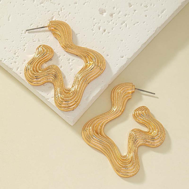 Exaggerated Metal Irregular Textured Stud Earrings for Women Vintage Gold Color Waves Chunky Statement Earrings Zircon Gifts
Exaggerated Metal Irregular Textured Stud Earrings for Women Vintage Gold Color Waves Chunky Statement Earrings Zircon Gifts