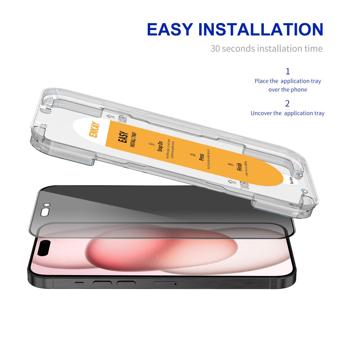 ENKAY HAT PRINCE For iPhone 16/15 Screen Protector Silk Printing Film Easy to Install Anti-Spy As Shown A
ENKAY HAT PRINCE For iPhone 16/15 Screen Protector Silk Printing Film Easy to Install Anti-Spy As Shown A