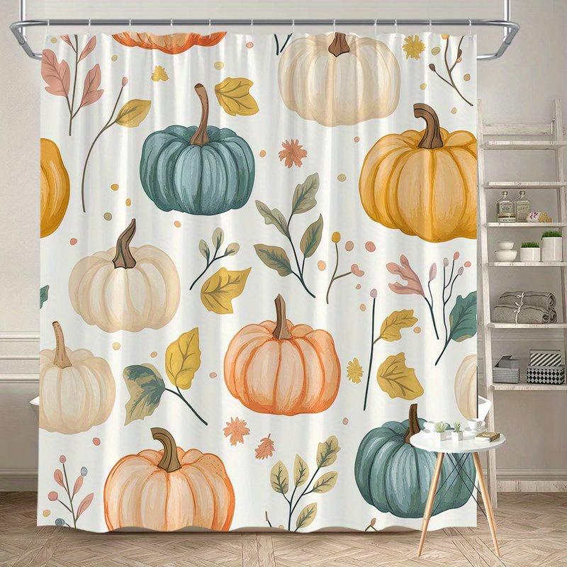 1 Pumpkin And Autumn Leaves Pattern Shower Curtain, Polyester Fabric, Machine Washable, Suitable For Bathroom Decoration W60H190(CM)-1 Pcs
1 Pumpkin And Autumn Leaves Pattern Shower Curtain, Polyester Fabric, Machine Washable, Suitable For Bathroom Decoration W60H190(CM)-1 Pcs