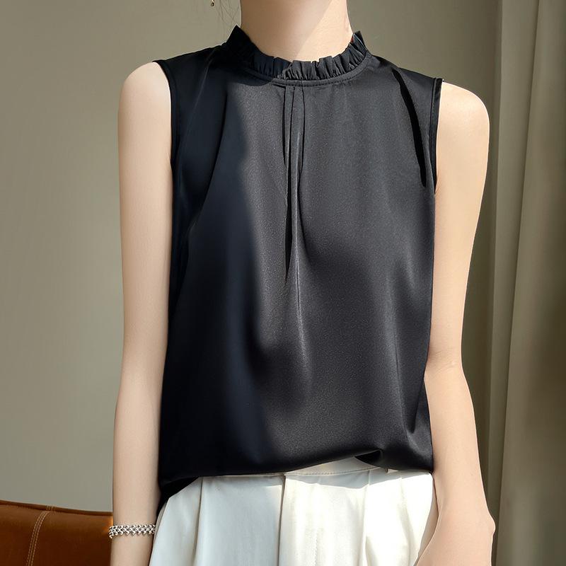 French Chic Sleeveless Ruffled Satin Top XXL
French Chic Sleeveless Ruffled Satin Top XXL