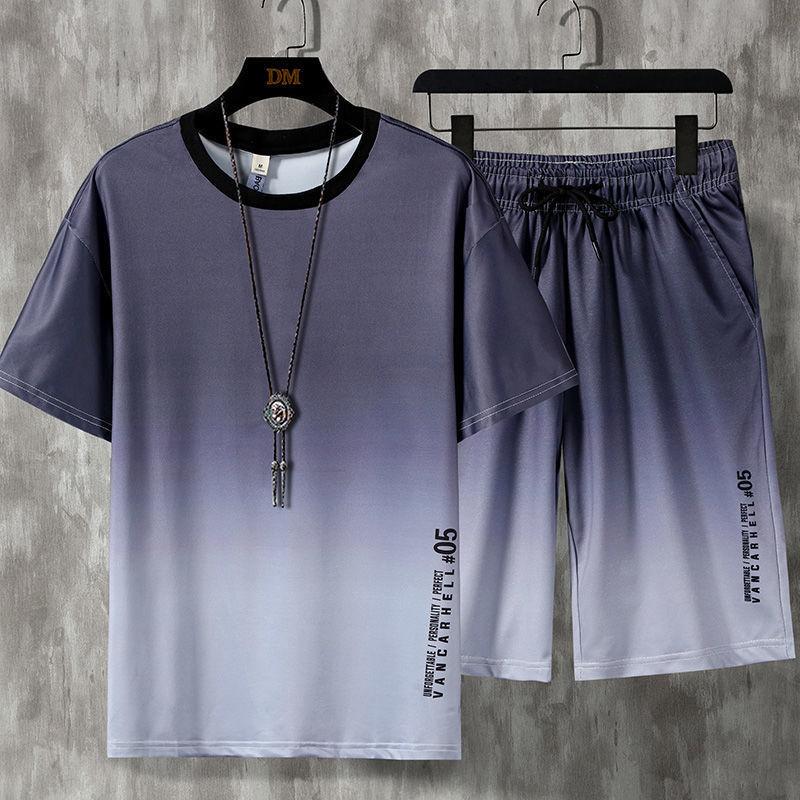 Костюм Ice Silk Single Gradient Color, мужской молодежный повседневный комплект из двух предметов с короткими рукавами и шортами размера «плюс» S темно серый
Костюм Ice Silk Single Gradient Color, мужской молодежный повседневный комплект из двух предметов с короткими рукавами и шортами размера «плюс» S темно серый