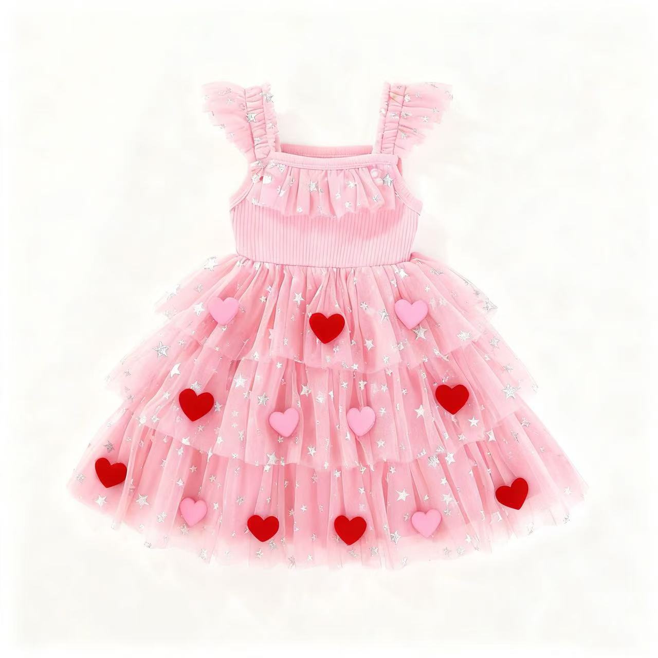 Toddler Girl Christmas Tutu Dress Sleeveless Layered Tulle Outfit for Girls Glitter Star Pompom Embroidery Tulle Tiered Twirl Holiday Dresses 5-6Y рожевий
Toddler Girl Christmas Tutu Dress Sleeveless Layered Tulle Outfit for Girls Glitter Star Pompom Embroidery Tulle Tiered Twirl Holiday Dresses 5-6Y рожевий