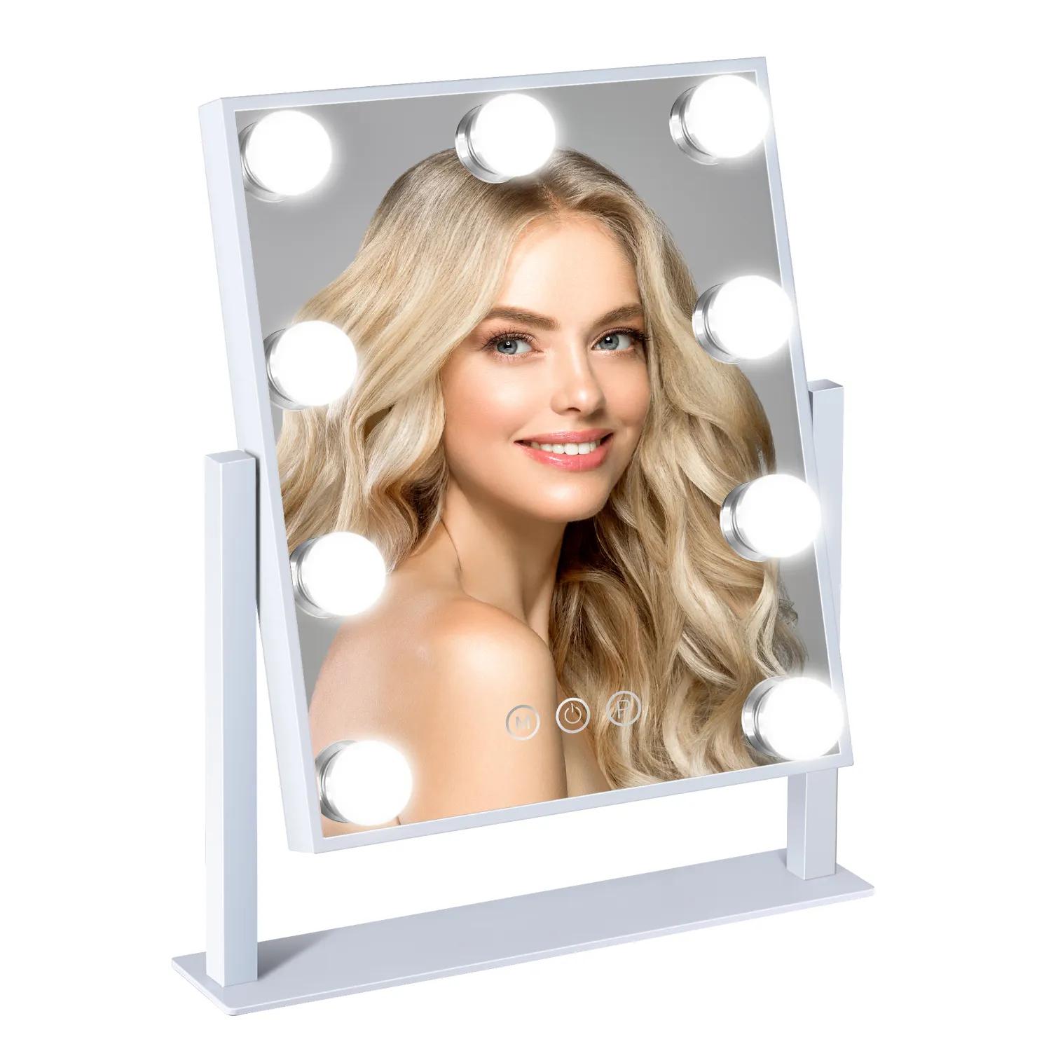 Vanity Hollywood Makeup Mirror with 9 LED Bulbs 3 Color Lighting Dimming Touch Control 360°Rotation for Dressing Room & Bedroom белый
Vanity Hollywood Makeup Mirror with 9 LED Bulbs 3 Color Lighting Dimming Touch Control 360°Rotation for Dressing Room & Bedroom белый
