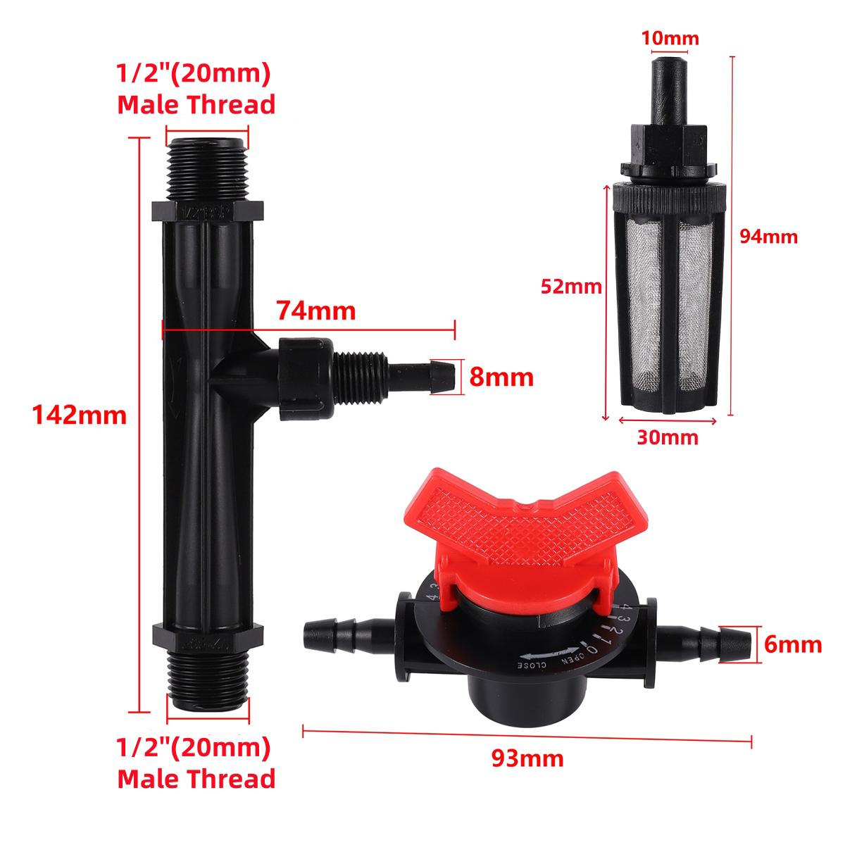 Agriculture 1/2 3/4 Inch Male Thread Venturi Fertilizer Injector With 6mm 4-Speed Flow Control Valve 10mm Water Filter Kit 1Set
Agriculture 1/2 3/4 Inch Male Thread Venturi Fertilizer Injector With 6mm 4-Speed Flow Control Valve 10mm Water Filter Kit 1Set