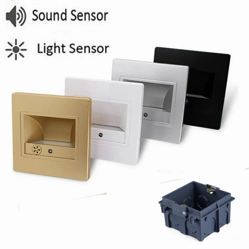 led stair light Sound sensor+light sensor Night Lamp recessed in wall bulb for step ladder emergency night light with 86 box
led stair light Sound sensor+light sensor Night Lamp recessed in wall bulb for step ladder emergency night light with 86 box