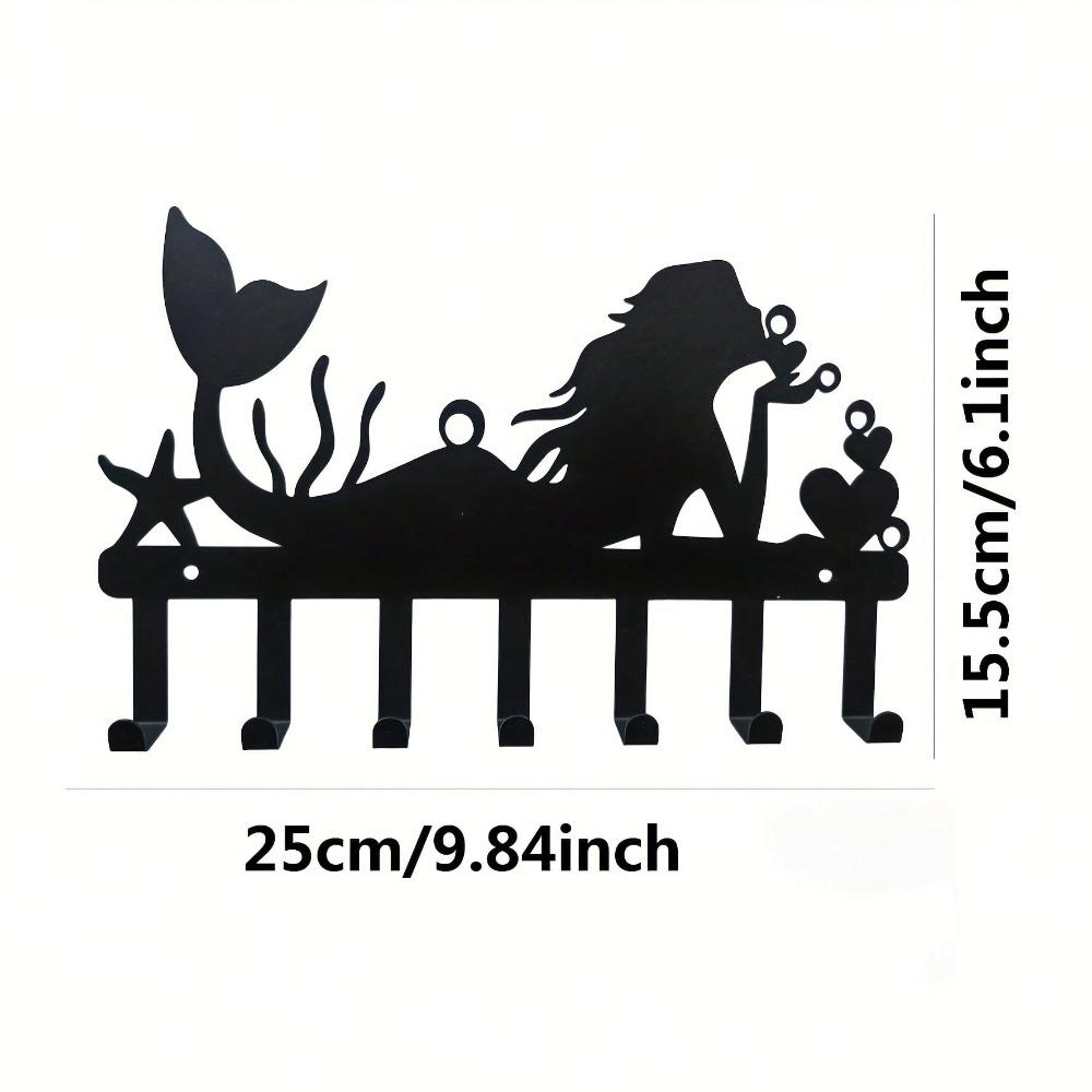 Mermaid Metal Wall Key Hook Rack 7 Hooks for Keys Towels Bathroom Office Entryway Storage TY9544
Mermaid Metal Wall Key Hook Rack 7 Hooks for Keys Towels Bathroom Office Entryway Storage TY9544