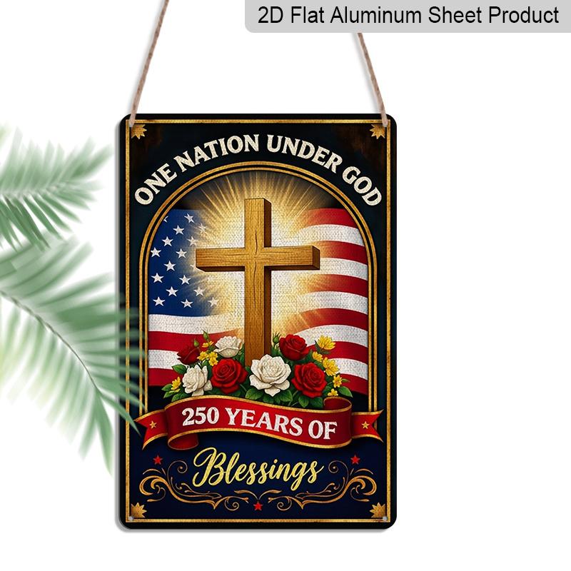2D Flat Decorative 8×12 Inch Aluminum Plaque Metal Sign | One Nation Under God 250 Years of Blessings: US Flag & Patriotic Floral Design; Celebrate 20*30cm
2D Flat Decorative 8×12 Inch Aluminum Plaque Metal Sign | One Nation Under God 250 Years of Blessings: US Flag & Patriotic Floral Design; Celebrate 20*30cm