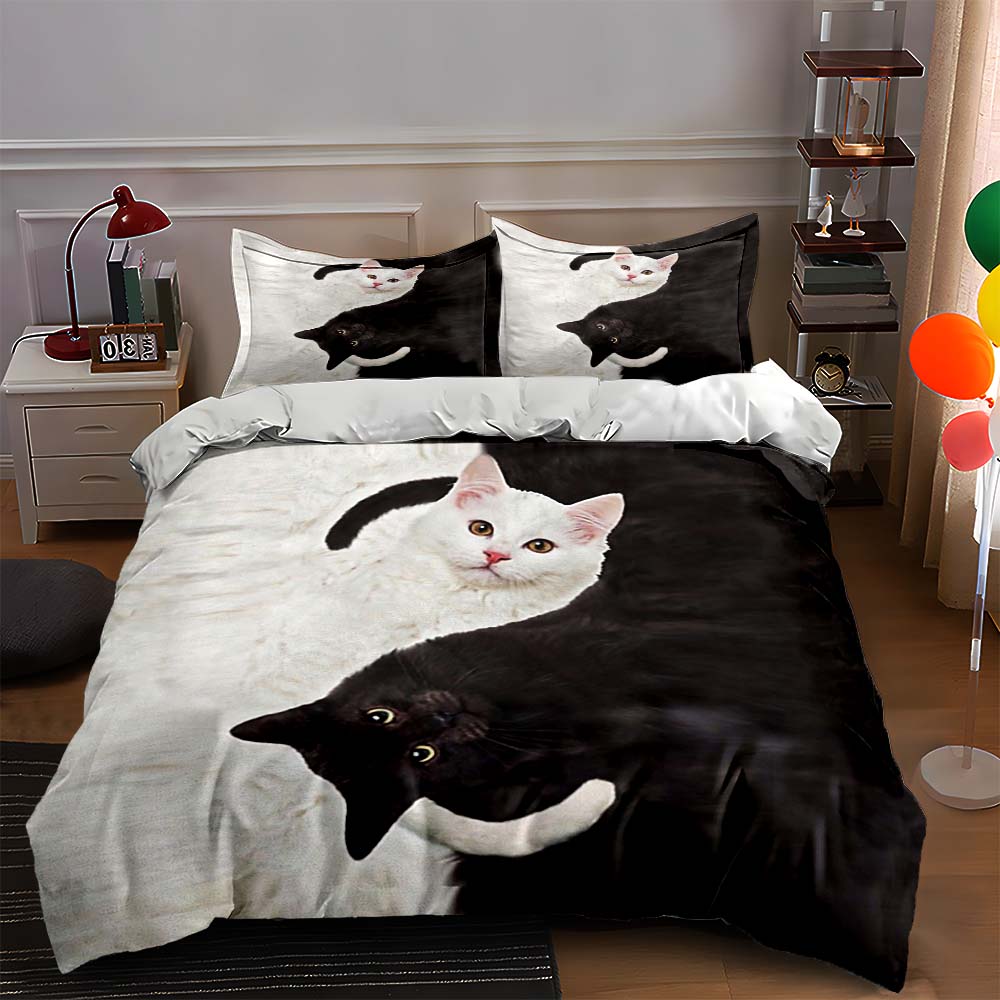 Contrast cat duo Bedding Duvet cover sets Duvet covers Pillowcases gifts (1 * Duvet Cover 2 * Pillowcases, without duvet insert) 135x200cm
Contrast cat duo Bedding Duvet cover sets Duvet covers Pillowcases gifts (1 * Duvet Cover 2 * Pillowcases, without duvet insert) 135x200cm