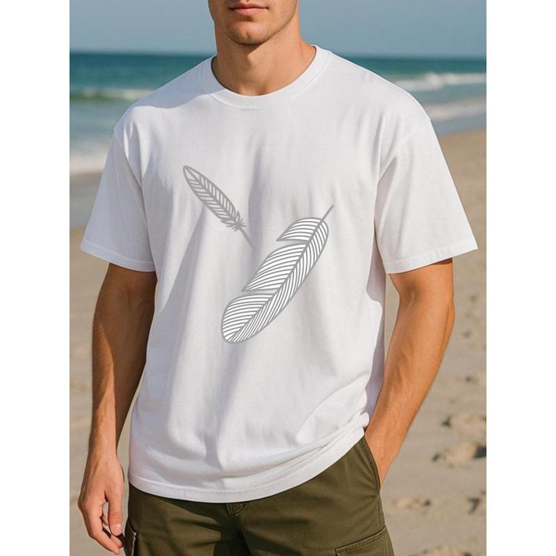 European sizes Simple Feather Print, Comfortable and Breathable Casual Sportswear Top, Simple and Fashionable for Men 4XL білий
European sizes Simple Feather Print, Comfortable and Breathable Casual Sportswear Top, Simple and Fashionable for Men 4XL білий