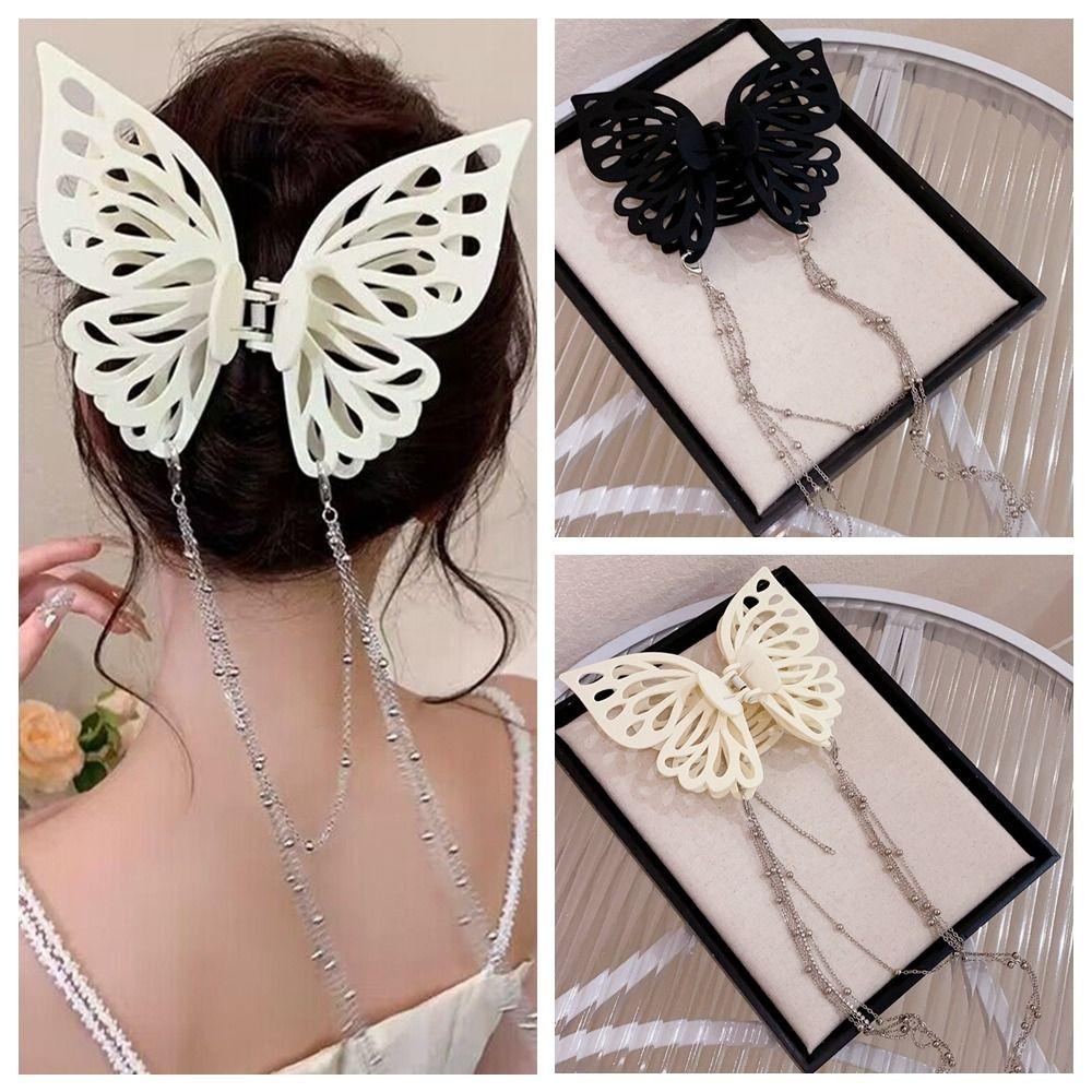Plastic Butterfly Shark Clip Chain Oversized Grab Clip Vintage Butterfly Tassel Claw Clip Girls
Plastic Butterfly Shark Clip Chain Oversized Grab Clip Vintage Butterfly Tassel Claw Clip Girls