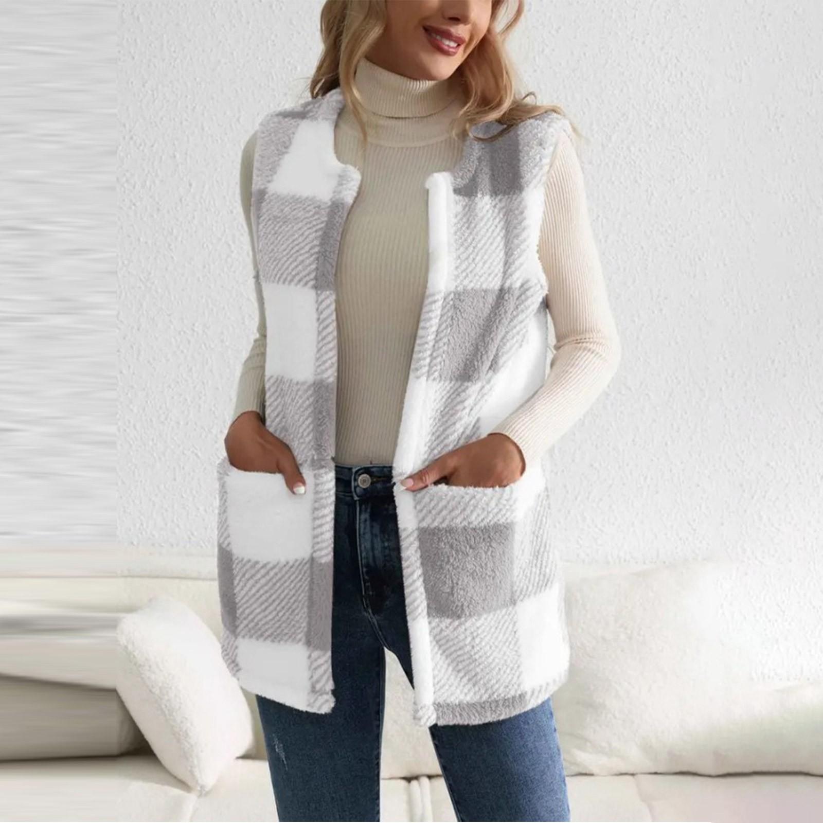 Женская модная верхняя одежда свободный клетчатый кардиган свитер XL светло-серый
Женская модная верхняя одежда свободный клетчатый кардиган свитер XL светло-серый