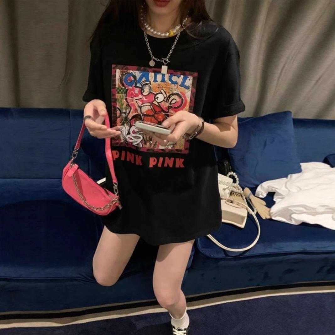 White short-sleeved t-shirt women s summer loose medium and long slim top 2025 new oil painting printing couple half sleeve S
White short-sleeved t-shirt women s summer loose medium and long slim top 2025 new oil painting printing couple half sleeve S