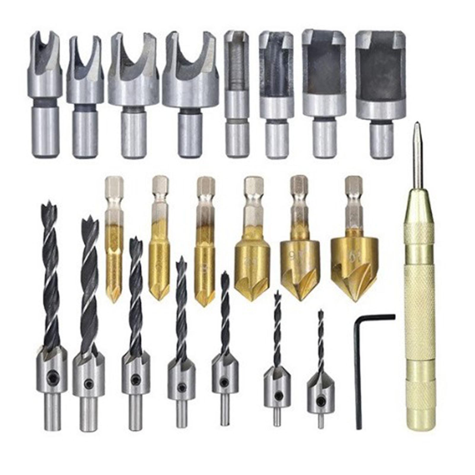 23PCS Hole Drilling Bit Set Stainless Steel Brass 14in Hex 38in Round Countersink Drill Bit Set
23PCS Hole Drilling Bit Set Stainless Steel Brass 14in Hex 38in Round Countersink Drill Bit Set