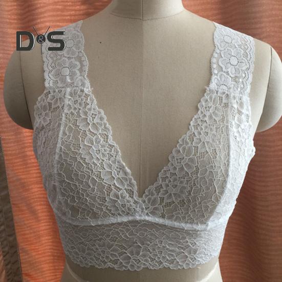 Женский жилет, бюстгальтер, кружевной вырез, однотонный, с широкими бретелями, эластичный, с v-образным вырезом, без рукавов, с цветочной вышивкой, мягкий дышащий женский укороченный топ 
Женский жилет, бюстгальтер, кружевной вырез, однотонный, с широкими бретелями, эластичный, с v-образным вырезом, без рукавов, с цветочной вышивкой, мягкий дышащий женский укороченный топ