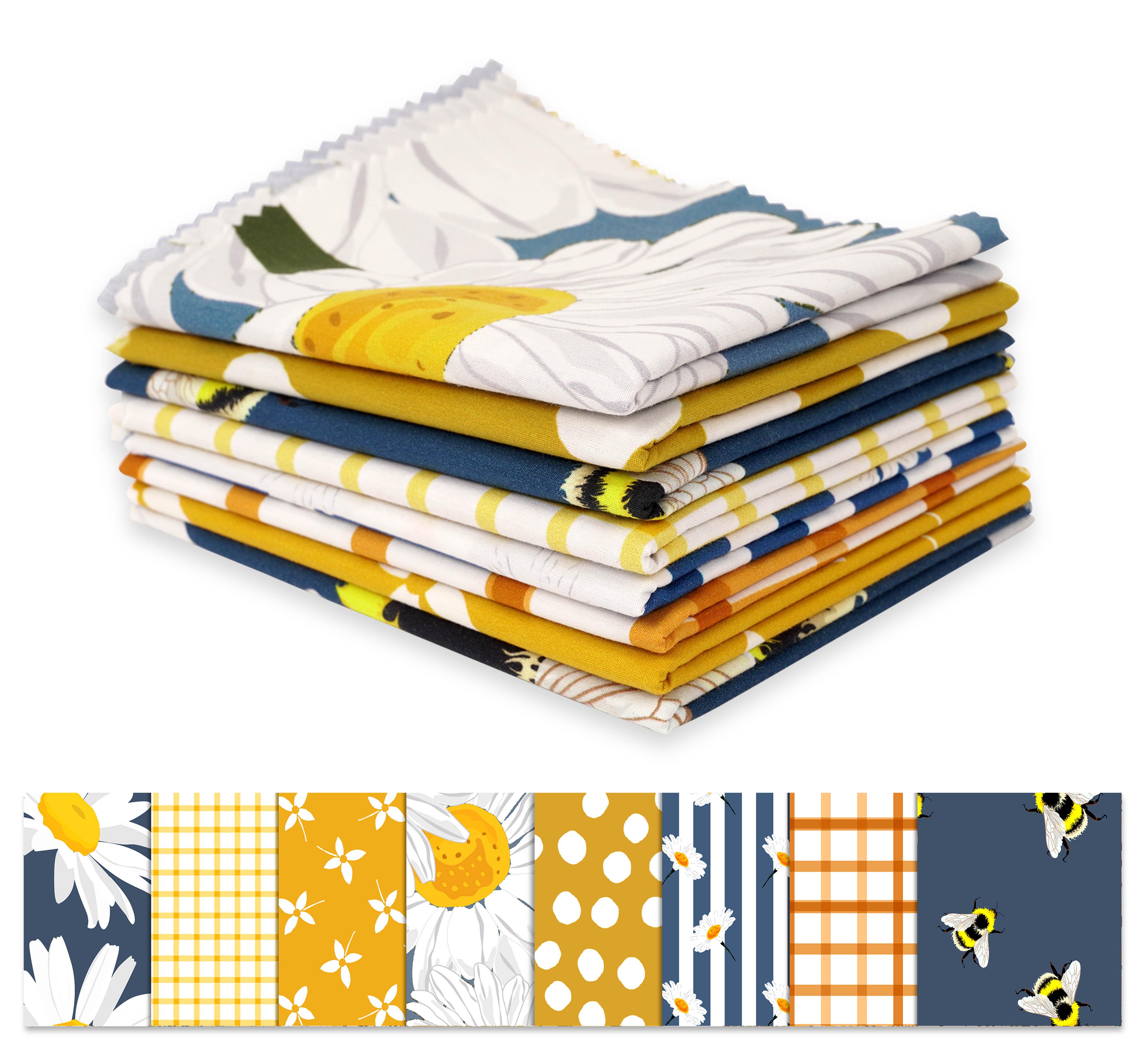 Soimoi 8 Pc Fat Quarter Bundle- Floral With Honey Bee Print 18 x 22 DIY Patchwork- 100 Cotton Pre-Cut Quilting Fabric Blue- Mustard & 18x22
Soimoi 8 Pc Fat Quarter Bundle- Floral With Honey Bee Print 18 x 22 DIY Patchwork- 100 Cotton Pre-Cut Quilting Fabric Blue- Mustard & 18x22