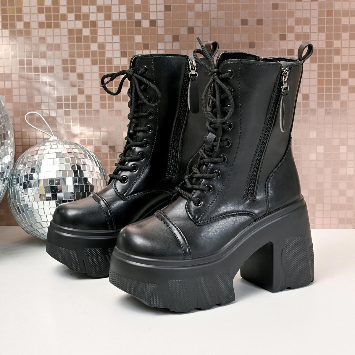 Мода Женская Индивидуальность Британский Стиль Ботинки на Толстой Подошве Шнуровка Ботильоны на Платформе Женские Кожаные ПУ Массивный Каблук Зимняя Панк Готическая Обувь 35 чёрный
Мода Женская Индивидуальность Британский Стиль Ботинки на Толстой Подошве Шнуровка Ботильоны на Платформе Женские Кожаные ПУ Массивный Каблук Зимняя Панк Готическая Обувь 35 чёрный
