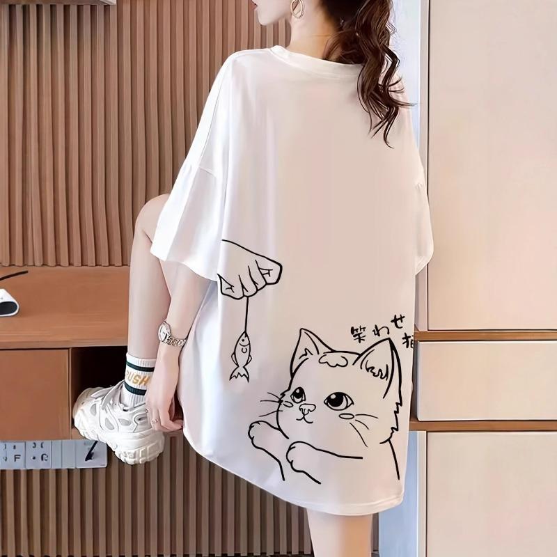 Summer White T-shirt Ladies Loose Round Neck Short-sleeved Top XS білий
Summer White T-shirt Ladies Loose Round Neck Short-sleeved Top XS білий