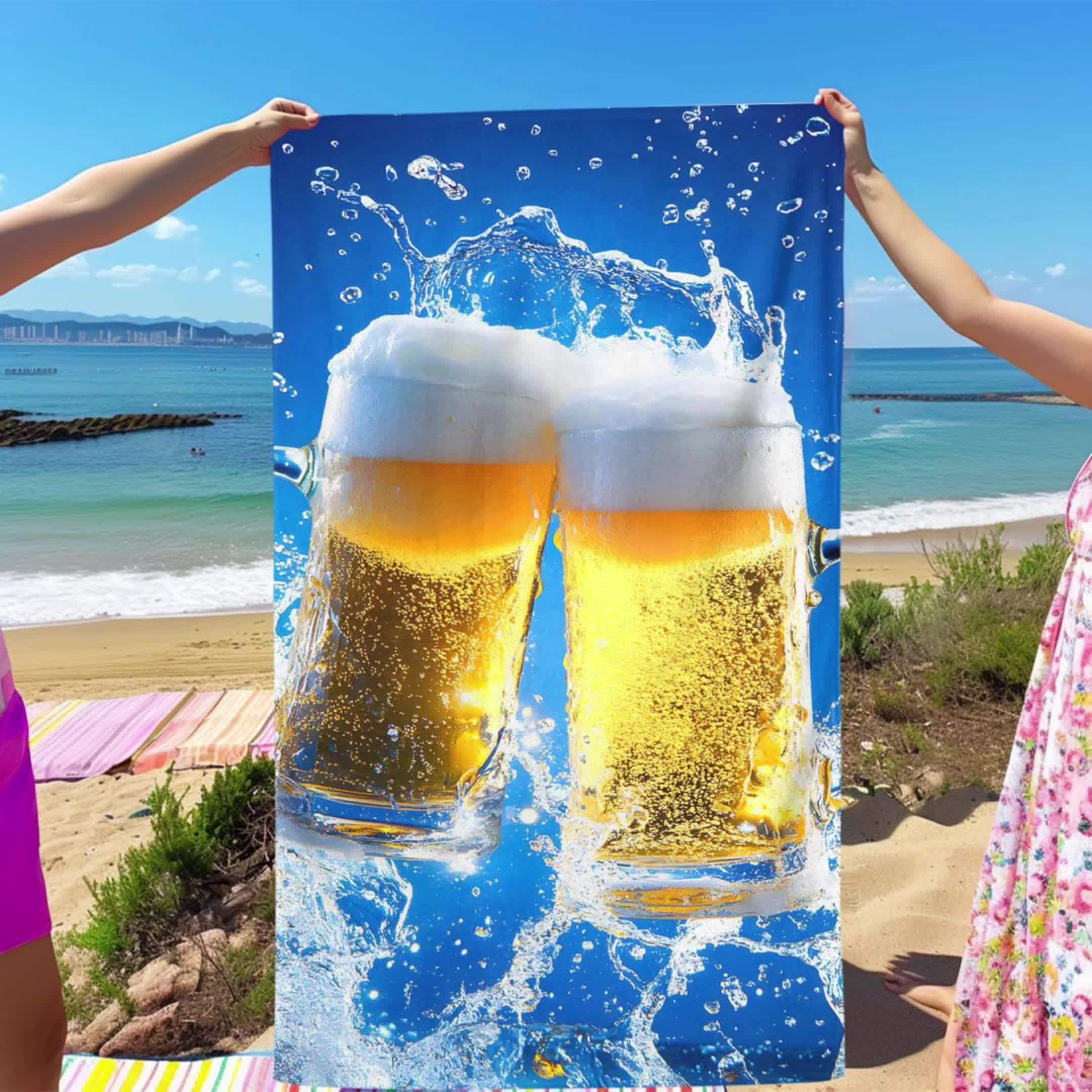 Beer Cheers Beach Towel, Fun Party Theme Art Quick-Dry Sand-Free Microfiber Bath Towels for Yoga, Swim, Travel and Camping W30*H60(CM)
Beer Cheers Beach Towel, Fun Party Theme Art Quick-Dry Sand-Free Microfiber Bath Towels for Yoga, Swim, Travel and Camping W30*H60(CM)