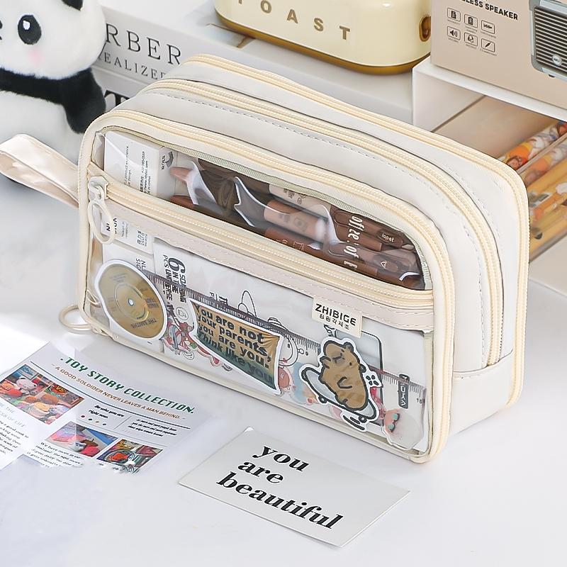 Dual-side Transparent Pencil Bag Pen Case 4 Layer Multi Pocket Storage Pouch for Stationery School A7628 белый
Dual-side Transparent Pencil Bag Pen Case 4 Layer Multi Pocket Storage Pouch for Stationery School A7628 белый