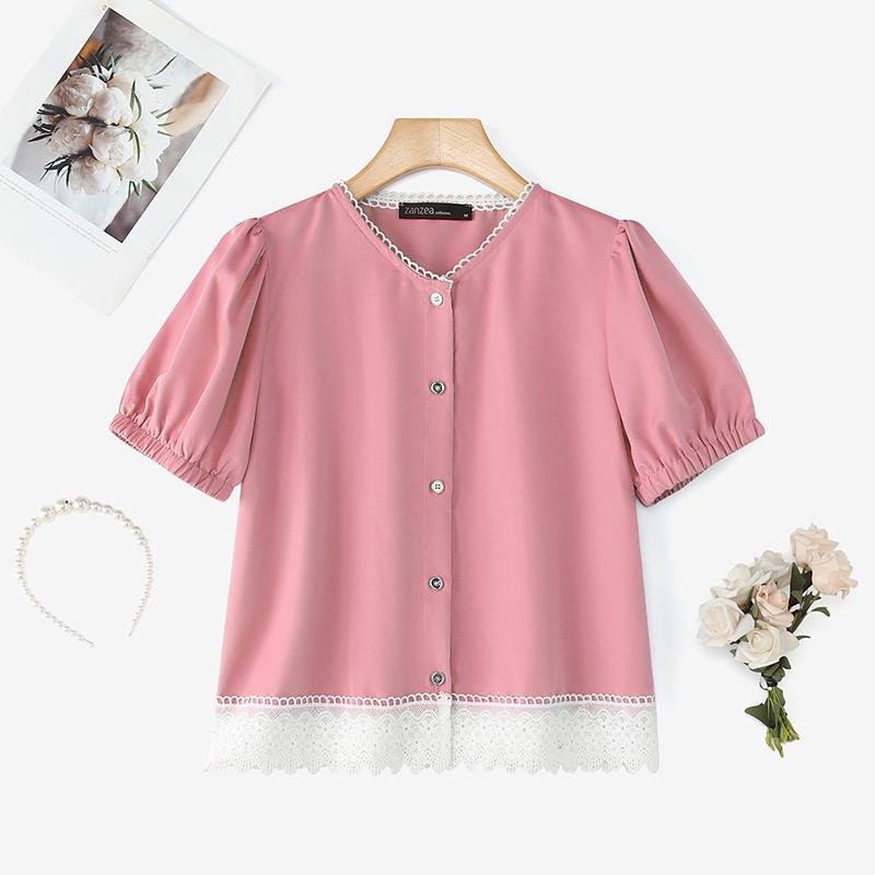 ZANZEA Женская повседневная блузка с V-образным вырезом, летняя, с коротким рукавом, кружевной вставкой S розовый
ZANZEA Женская повседневная блузка с V-образным вырезом, летняя, с коротким рукавом, кружевной вставкой S розовый
