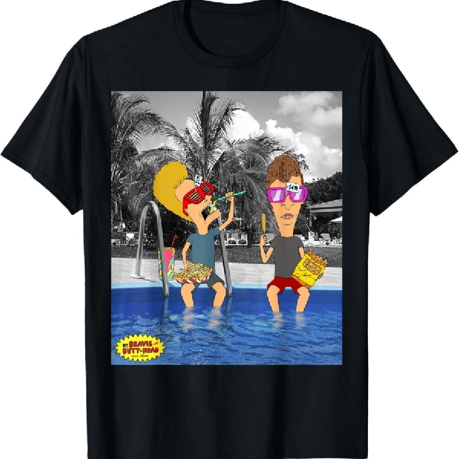 Beavis and Butt-Head Lounging By The Pool Portrait T-Shirt_1 S
Beavis and Butt-Head Lounging By The Pool Portrait T-Shirt_1 S