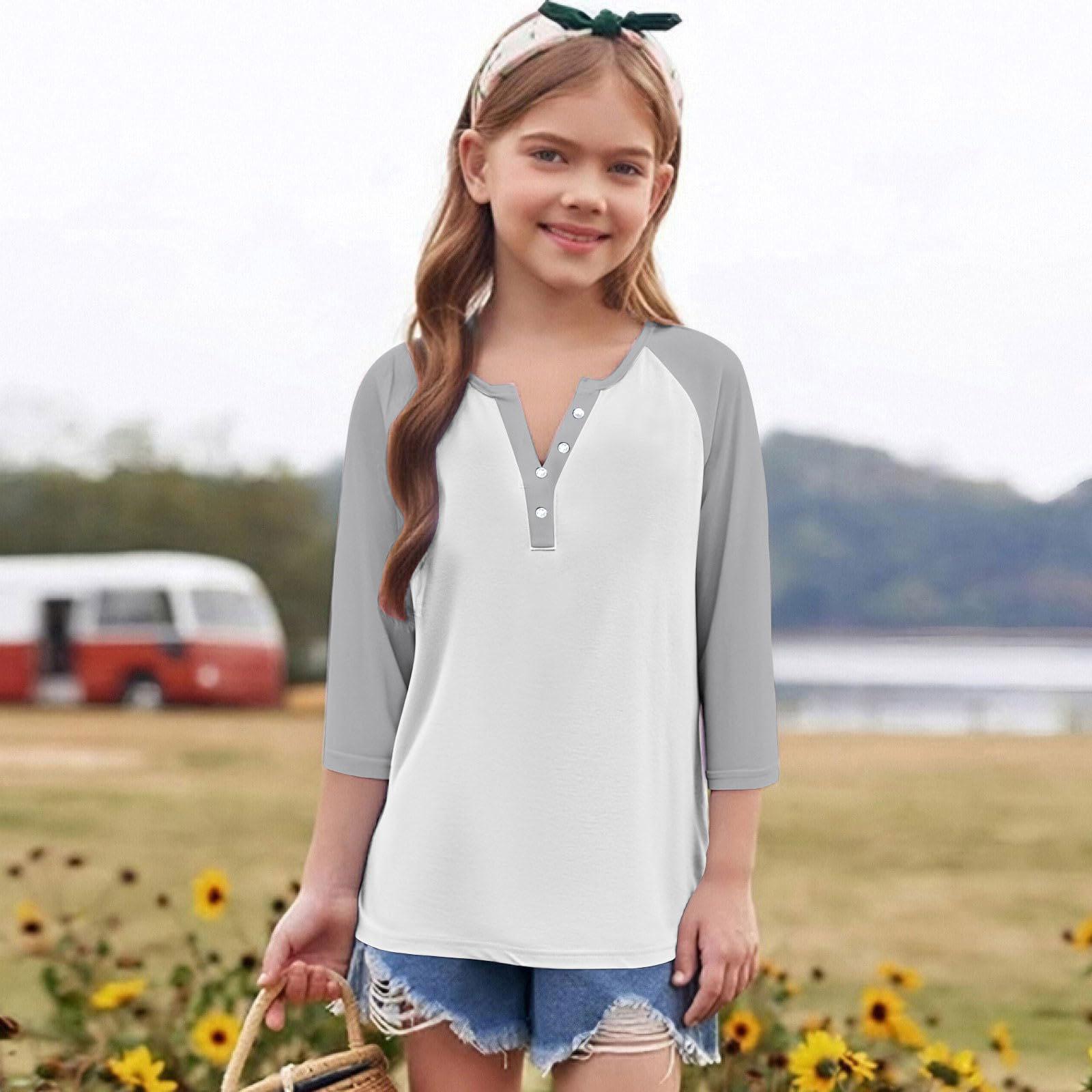 Print Tops For Youth Girls Round Neck 3/4 Sleeves T-Shirts Trendy Tops Outfit Tees 160 білий
Print Tops For Youth Girls Round Neck 3/4 Sleeves T-Shirts Trendy Tops Outfit Tees 160 білий