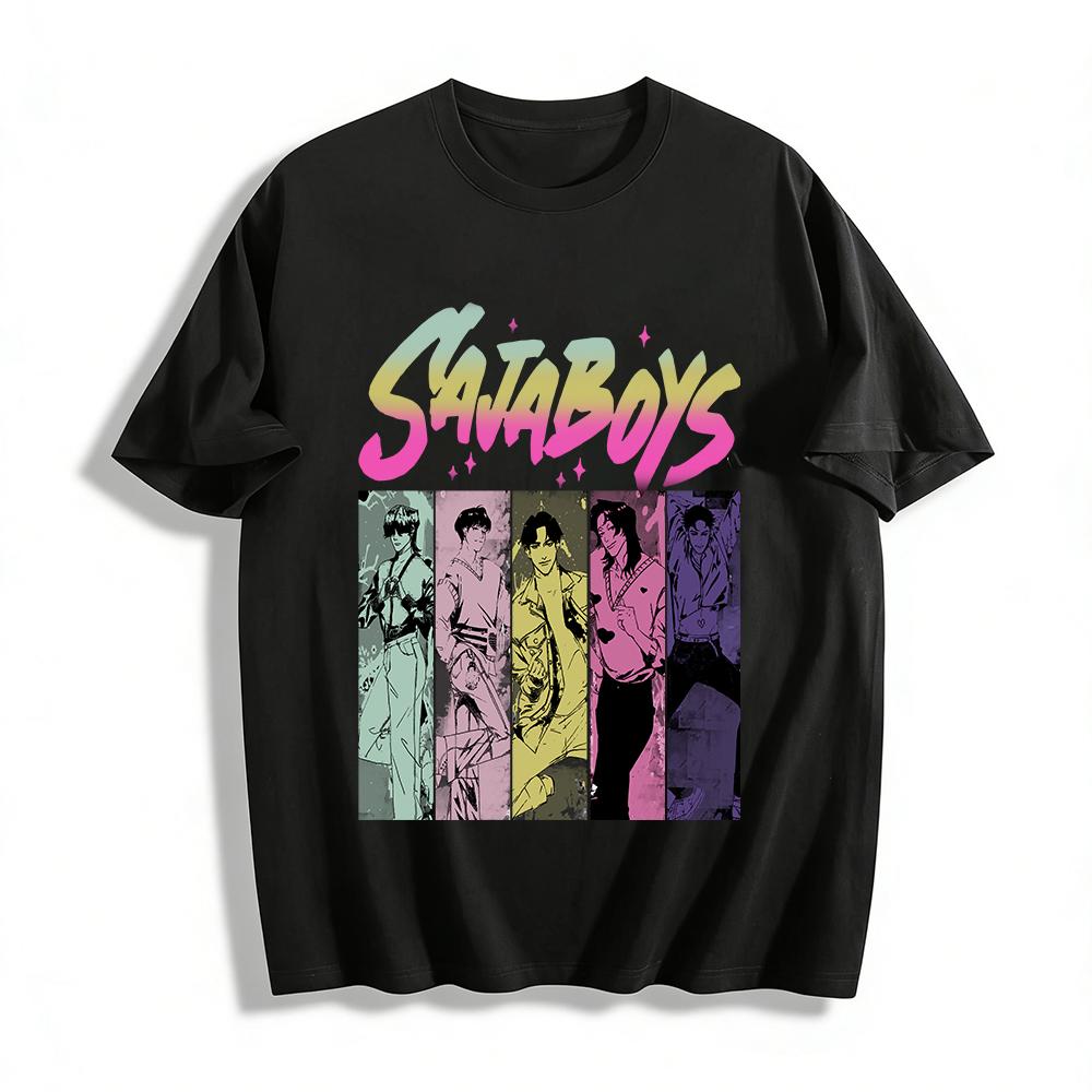SAJA BOYS Theme Printed T-Shirts Retro Trendy Unisex Loose Casual Short Sleeve Tops Pure cotton T-shirt XXS
SAJA BOYS Theme Printed T-Shirts Retro Trendy Unisex Loose Casual Short Sleeve Tops Pure cotton T-shirt XXS