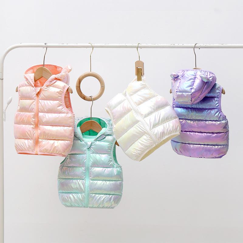 Girls autumn and winter glossy baby vest short hooded outer wear girls vest jacket trendy warm vest size 90
Girls autumn and winter glossy baby vest short hooded outer wear girls vest jacket trendy warm vest size 90