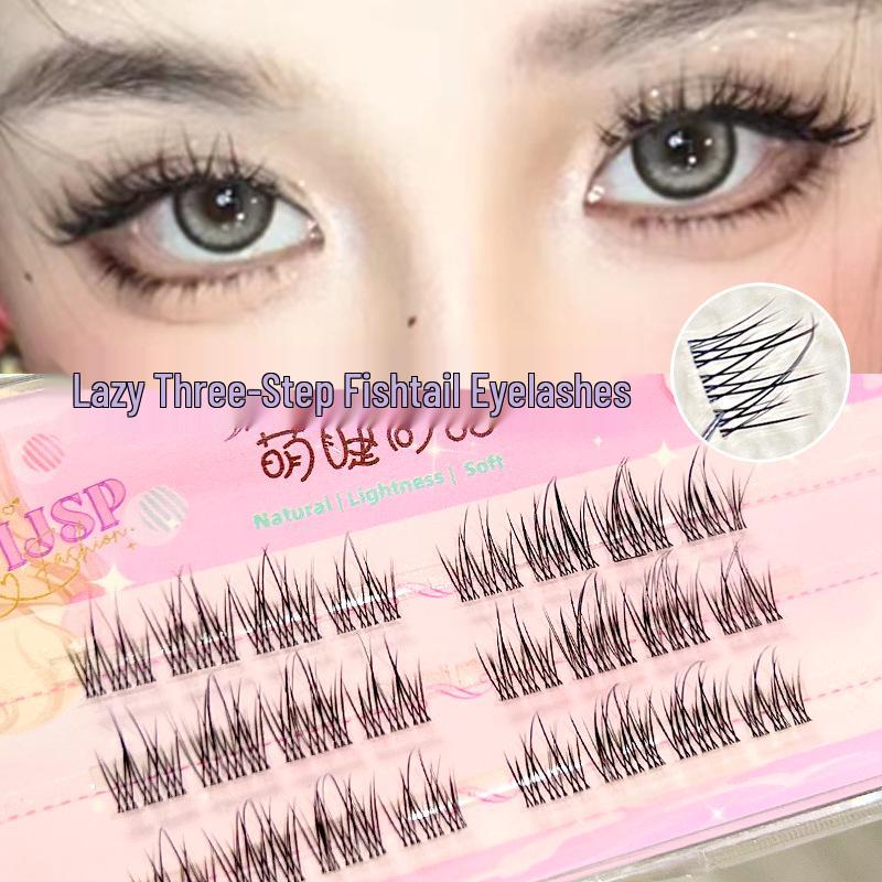 Mengjie Shangpin Three-Step Natural Comic False Eyelashes - Transparent Stem, Segmented Fish Tail Clusters.
Mengjie Shangpin Three-Step Natural Comic False Eyelashes - Transparent Stem, Segmented Fish Tail Clusters.