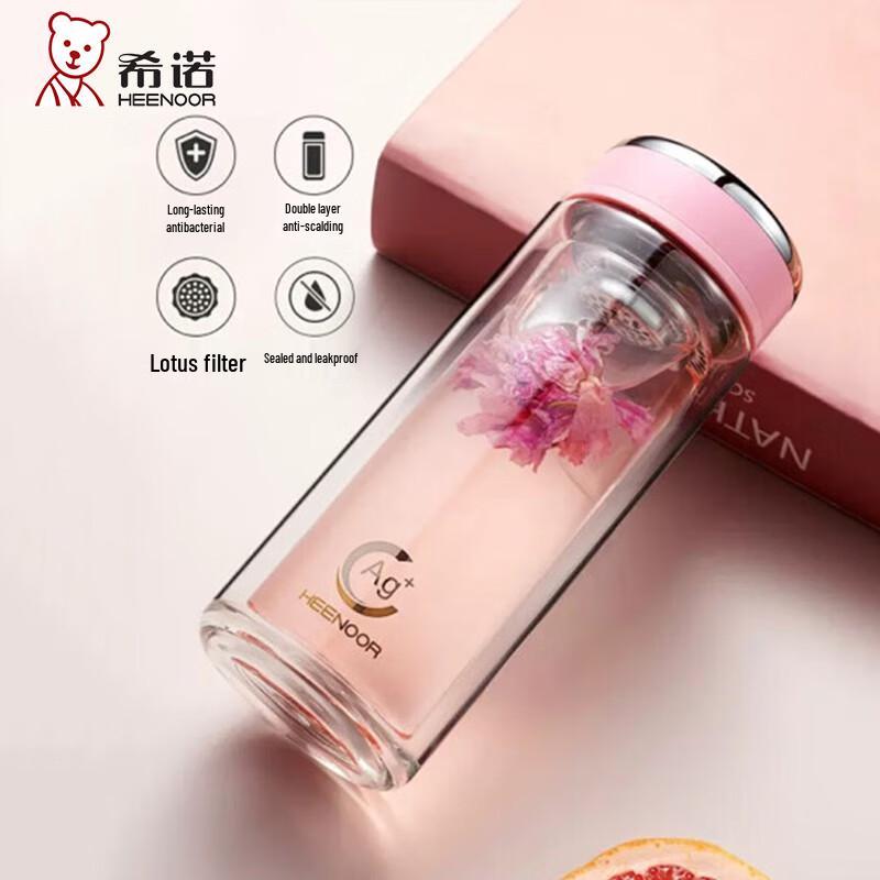 Heenoor Antibacterial Double-Layer Glass Tea Cup with Filter 220ml
Heenoor Antibacterial Double-Layer Glass Tea Cup with Filter 220ml
