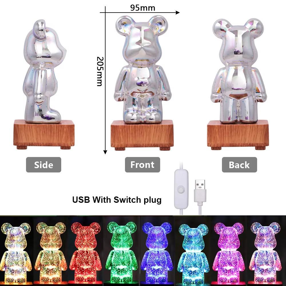 LED Fireworks Lamps 3D Bear Night Light USB Dimmable Projector Colorful Atmosphere Desktop Bedroom Table Decora Lighting Gift
LED Fireworks Lamps 3D Bear Night Light USB Dimmable Projector Colorful Atmosphere Desktop Bedroom Table Decora Lighting Gift
