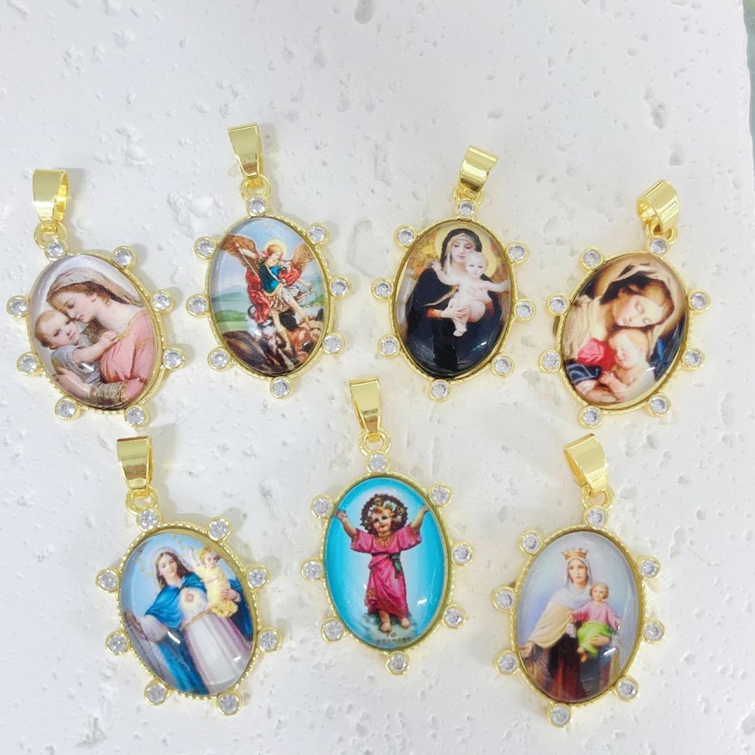Oval Copper Personality Trendy Portrait Virgin Mary Pendant Necklace Bracelet Accessories Material
Oval Copper Personality Trendy Portrait Virgin Mary Pendant Necklace Bracelet Accessories Material