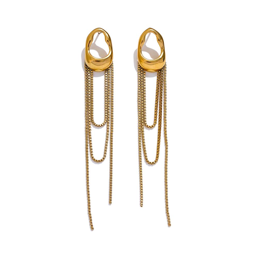 Yhpup 316L Stainless Steel Geometric Tassel Chain Drop Dangle Earrings for Women Temperament Popular Waterproof Jewelry Gift
Yhpup 316L Stainless Steel Geometric Tassel Chain Drop Dangle Earrings for Women Temperament Popular Waterproof Jewelry Gift
